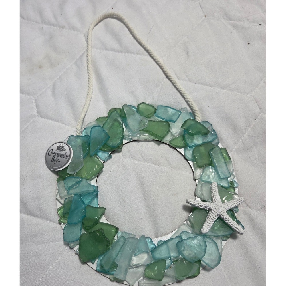 Chesapeake Bay Ltd 7¾" Sea Glass‎ Wreath Ornament Starfish Coastal Beach Decor